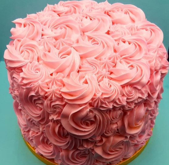 Rose swirl cake stock photo. Image of decorated, butter - 124779798